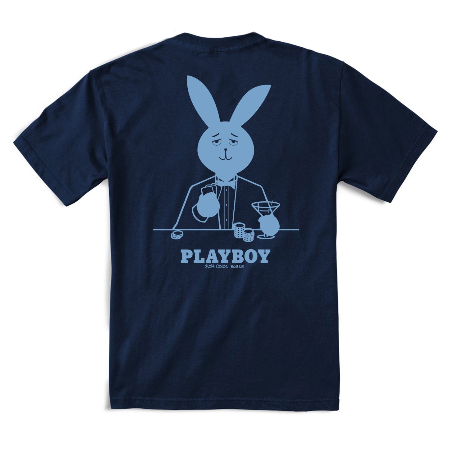 Color Bars X Playboy 'High Roller' Tee - Navy