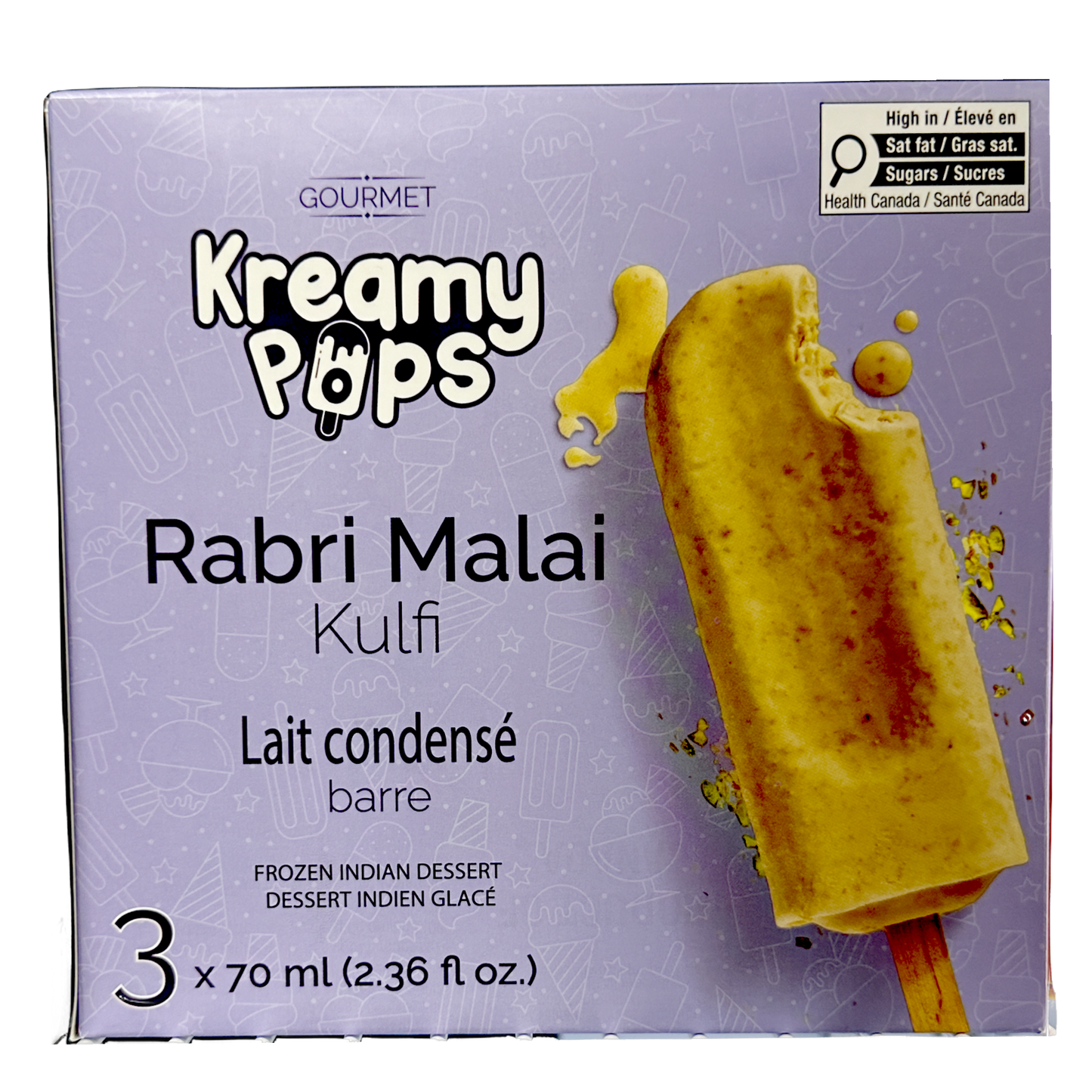 Kreamy Pops Rabri Malai Kulfi 3x70ml