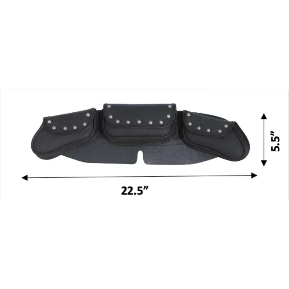 Open Road Chrome Stud Curved PVC Windshield Bag