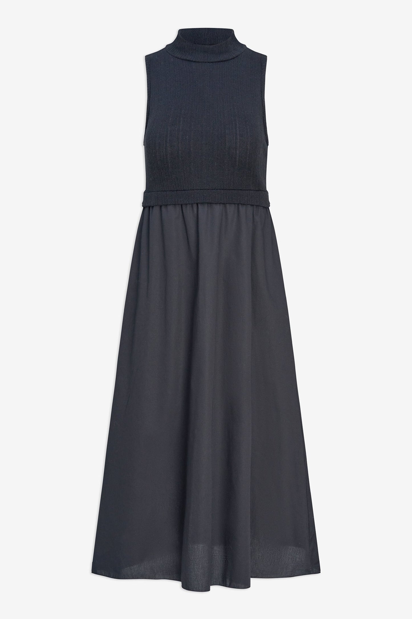 Robe combinée tricot et tissé pour femme