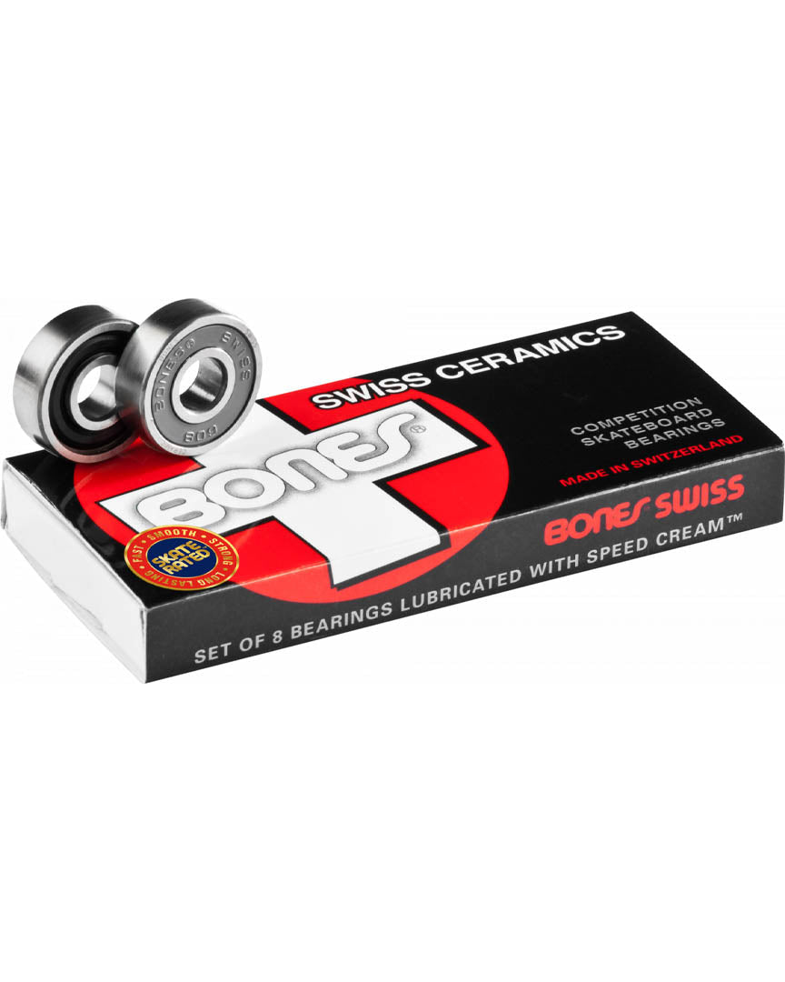 Bones 'Swiss' Competition Skateboard Ceramics Bearings - Black