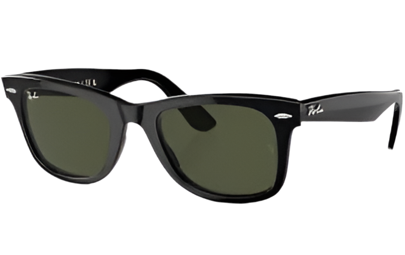 Ray-Ban 'Wayfarer' Sunglasses - Black / G-15 Green (ORB2140)