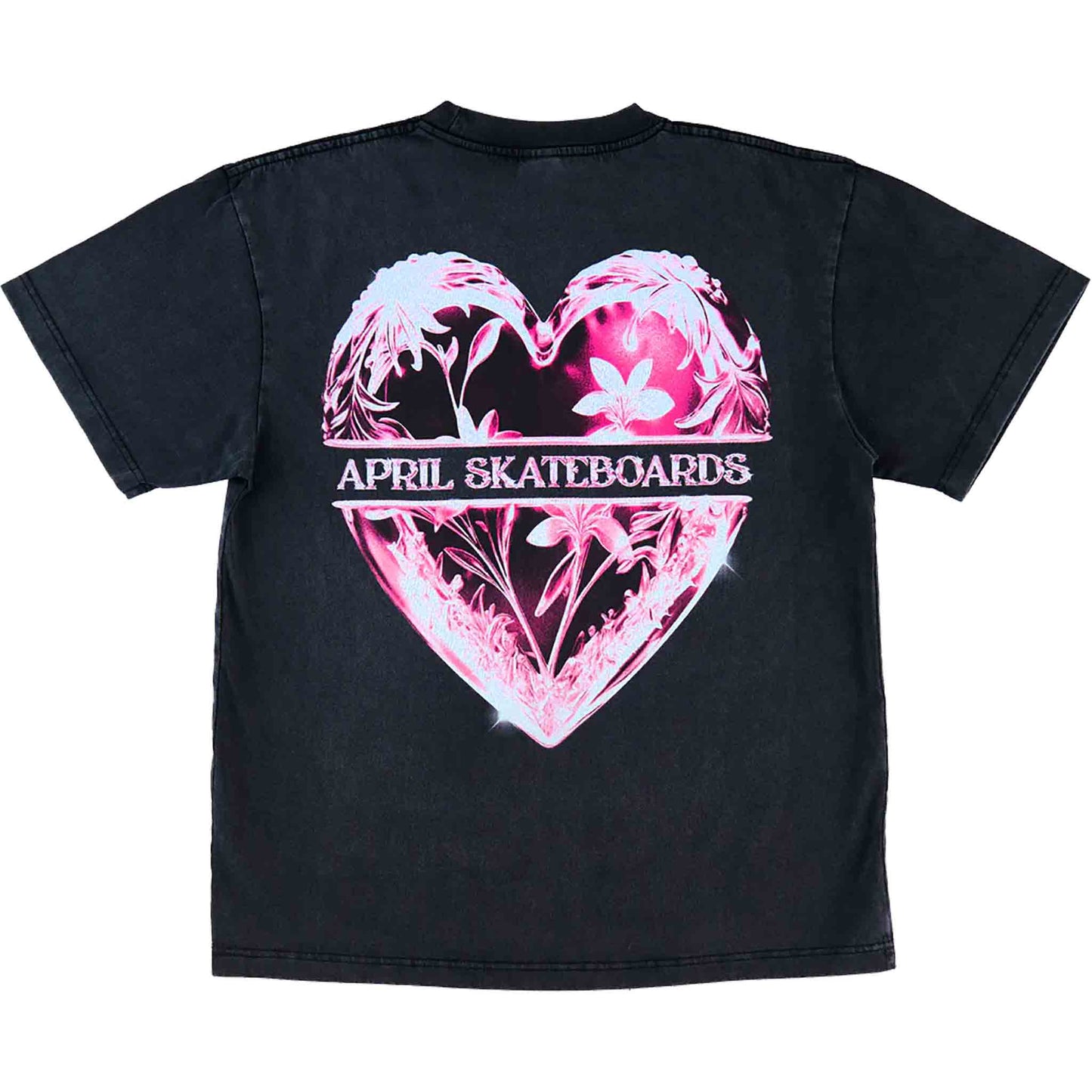 April Skateboards 'Hearts' Heavyweight Tee - Vintage Black