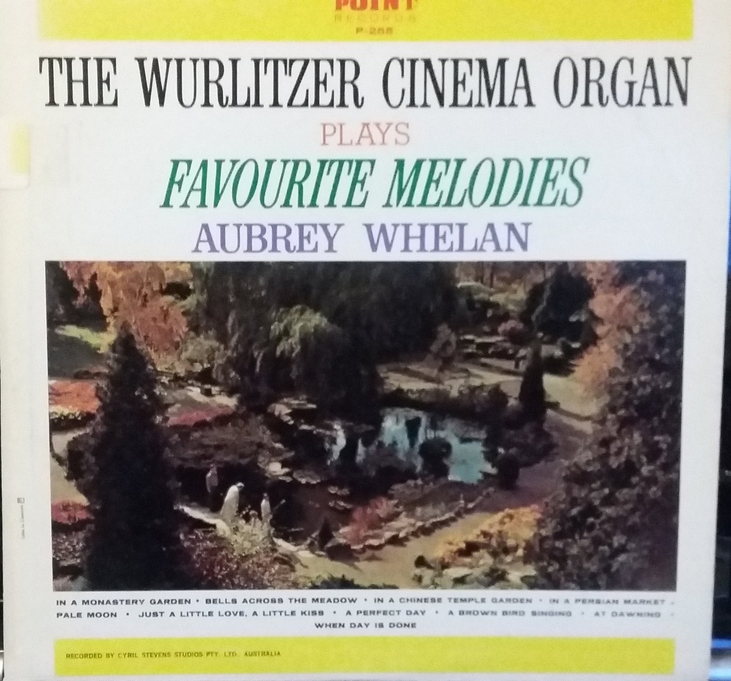 Aubrey Whelan / The Wurlitzer Cinema Organ Plays Favorites Melodies - LP (used)