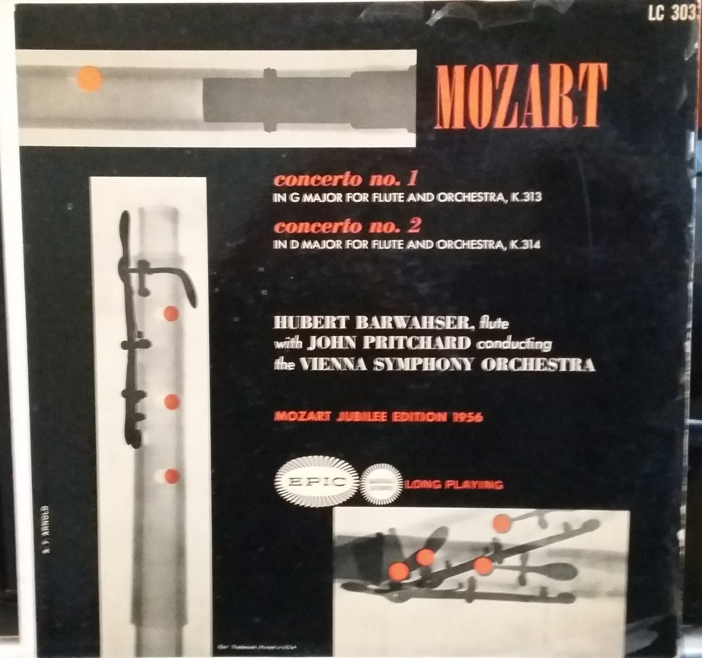 Hubert Barwahser, John Pritchard / Mozart: Concerto No. 1 In G Major For Flute And Orchestra (K.313) / Concerto No. 2 In D Major For Flute And Orchestra (K.314) - LP (used)