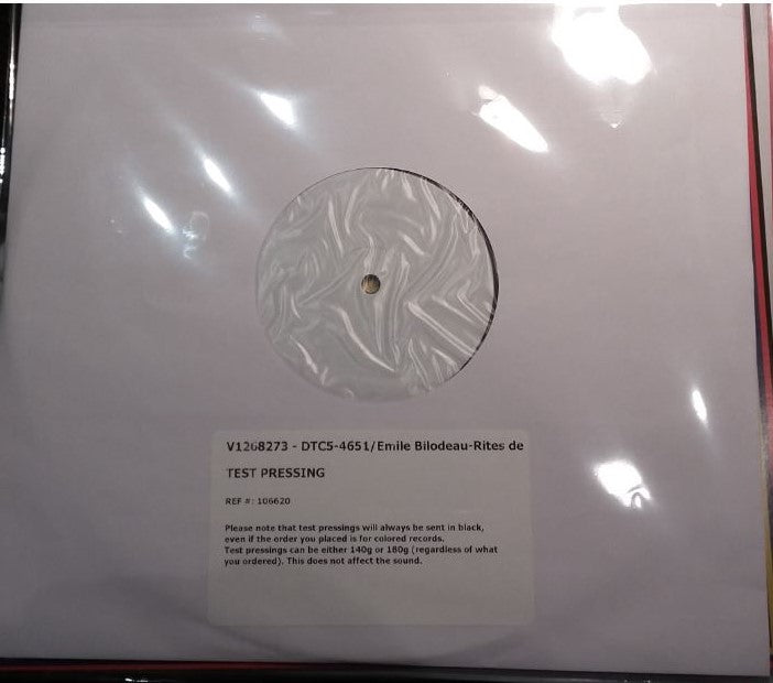 Émile Bilodeau / Rites De Passage (test pressing) - LP