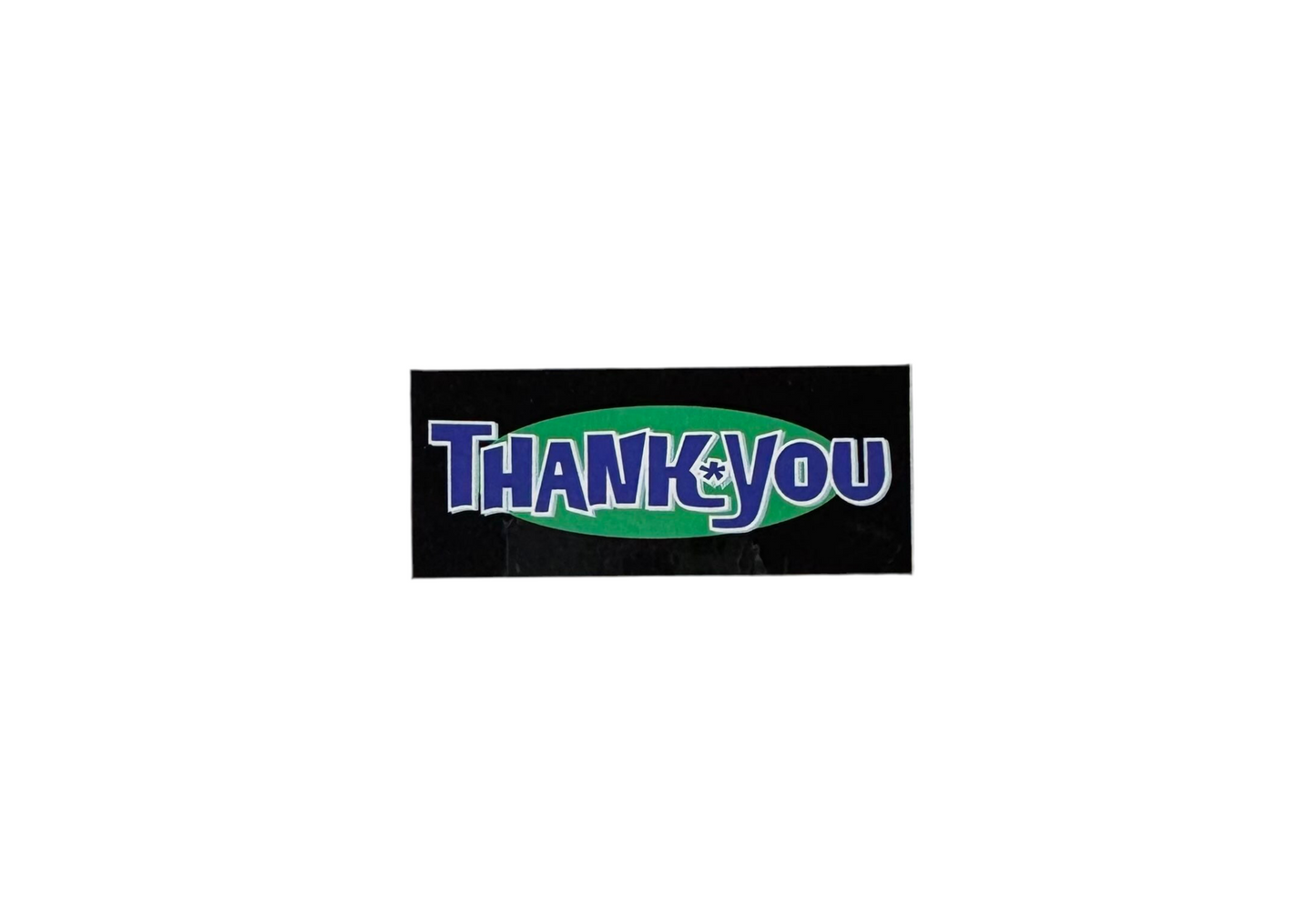 Thank You 'Comic Logo' Sticker - Green/Blue