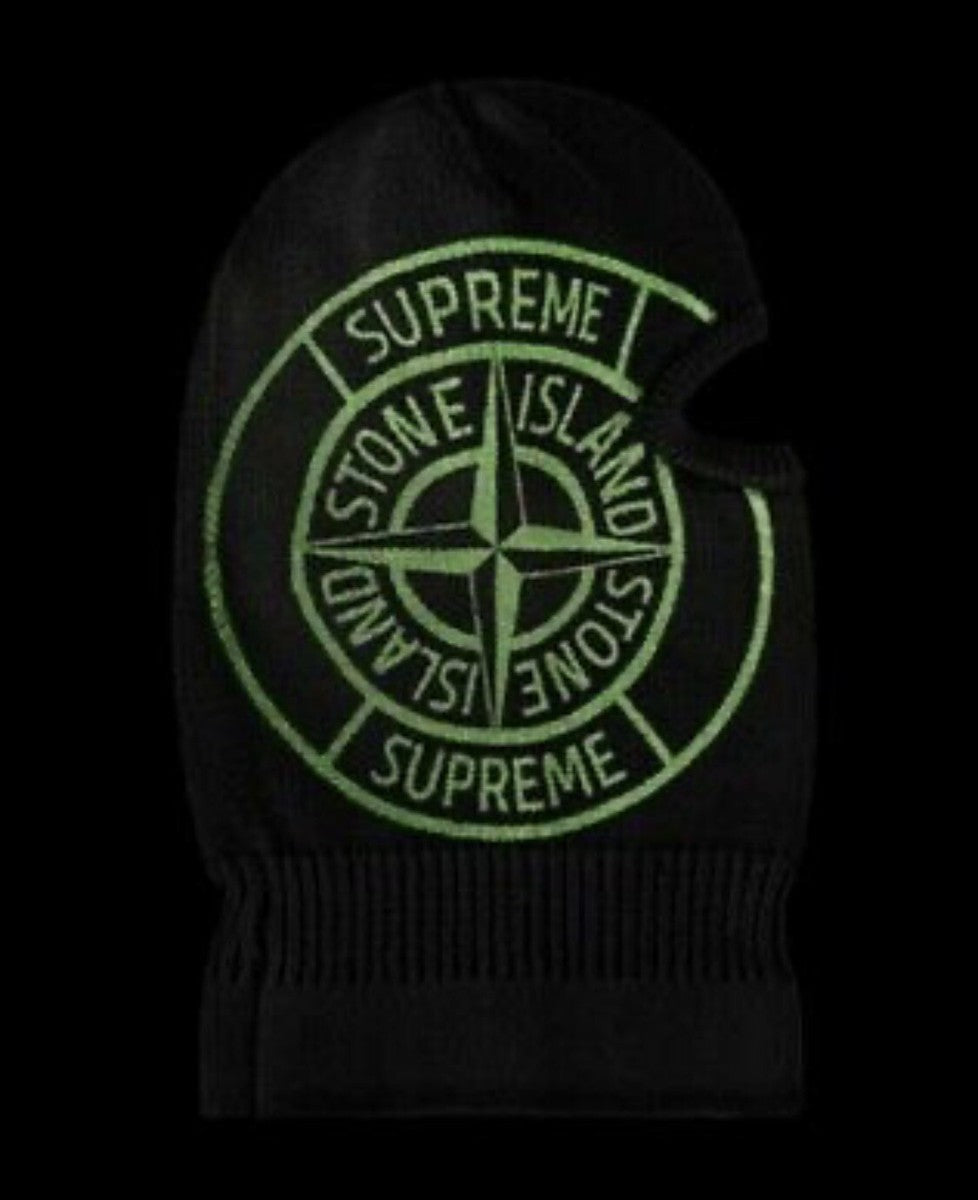 Supreme x Stone Island 'Glow In The Dark' Knit Balaclava - Black