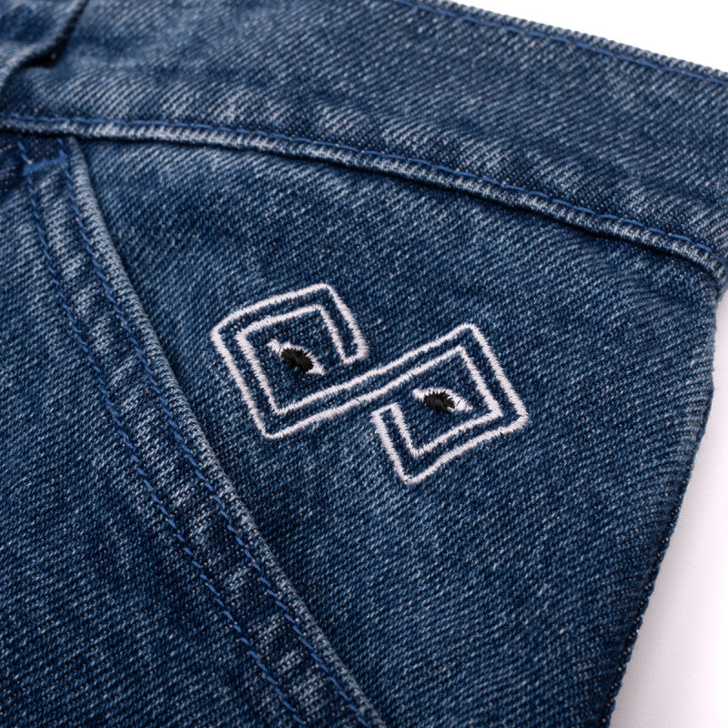 Magenta 'Ledge' Denim Baggy Jeans - Blue