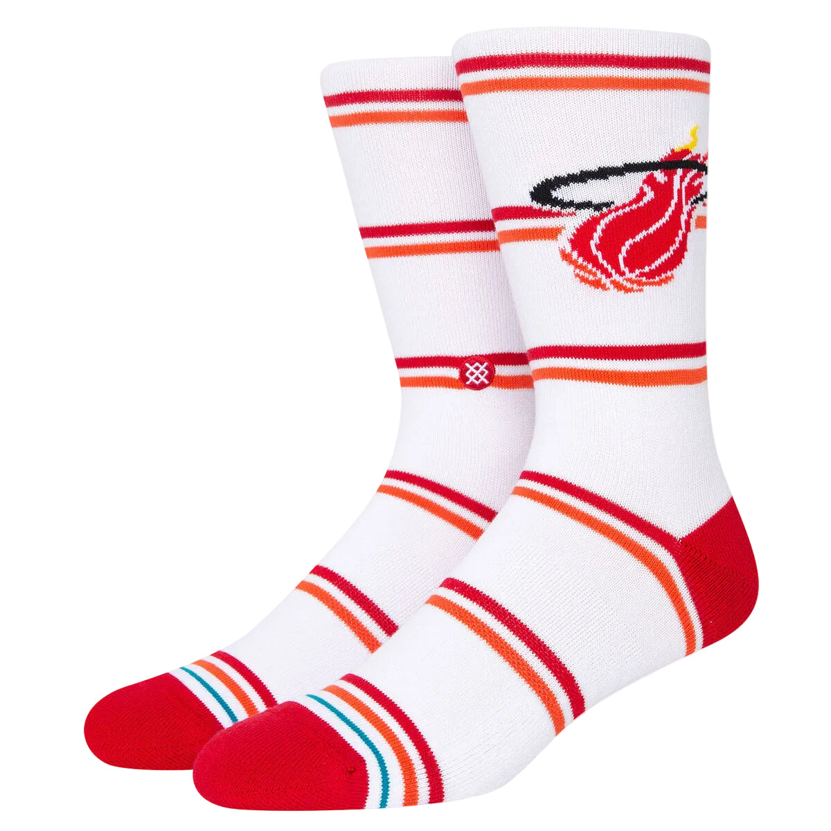 Stance x NBA 'Miami Heat Classics' Crew Socks - White/Orange