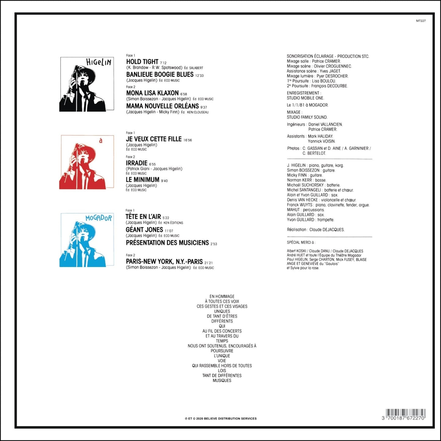 Jacques Higelin / Higelin à Mogador - 3LP NOIR,BLEU,ROUGE USED