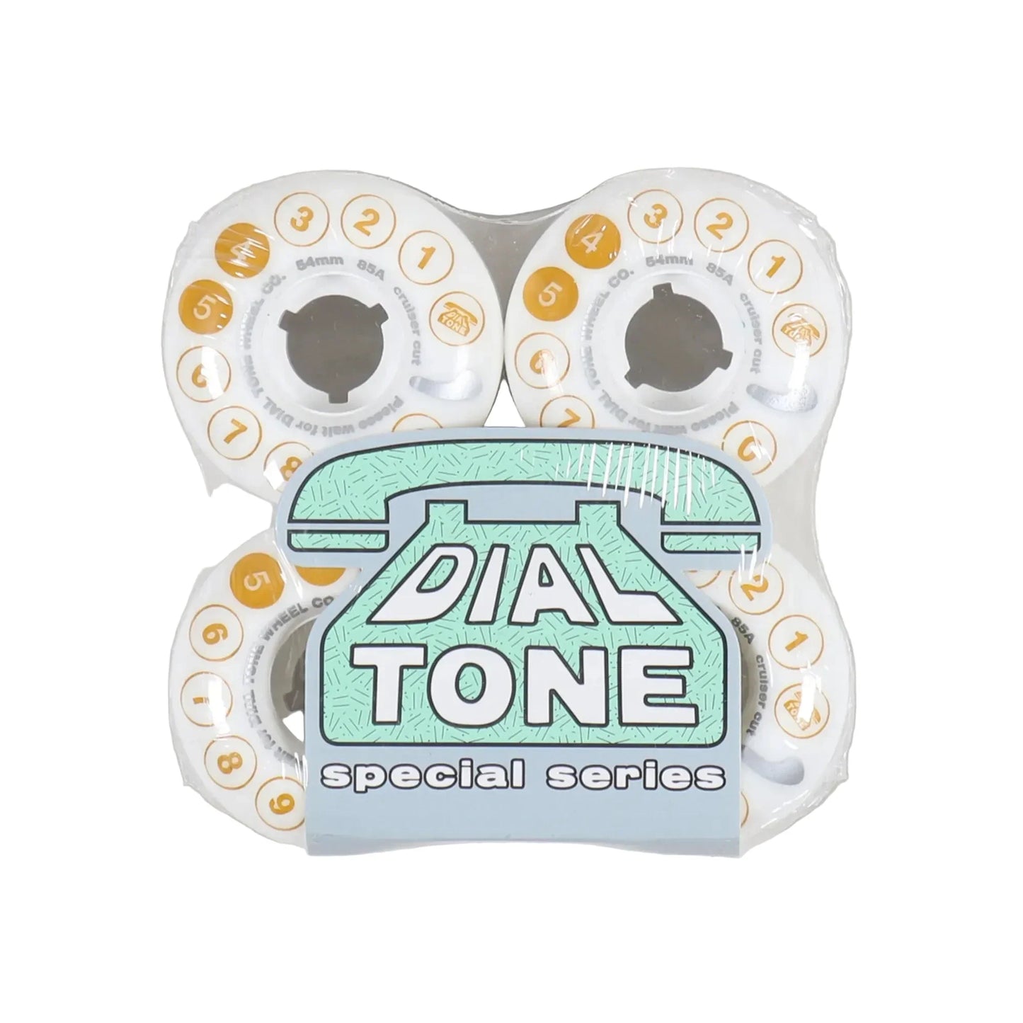 Dial Tone 'Rotary' Cruiser Round Cut 85A Wheels 54MM - White