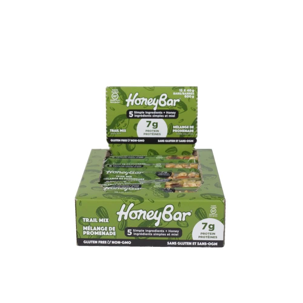 HoneyBar Snack Bars, Trail Mix, 15 x 40g bar (Case Pack) đ All In One Marketplace Canada