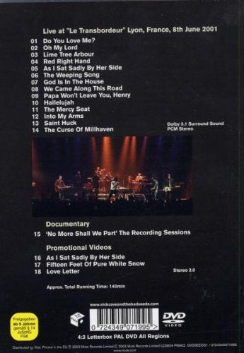 Nick Cave And The Bad Seeds : God is in the House (Lyon 2001)