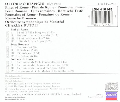 Ottorino Respighi / Pines of Rome, Fountains of Rome, Feste Romane