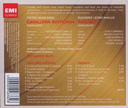 Mascagni/Leoncavallo/Cavalleria Rusticana/Pagliacci