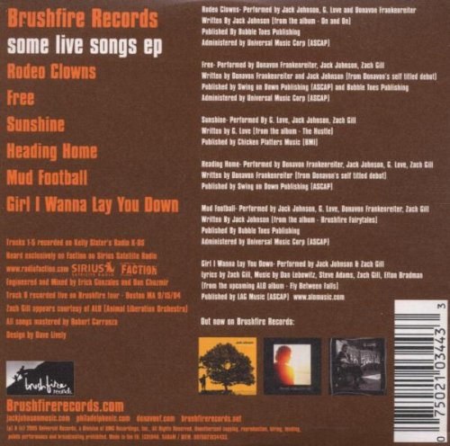 Jack Johnson, Donavon Frankenreiter, G. Love / Some Live Songs - CD (Used)
