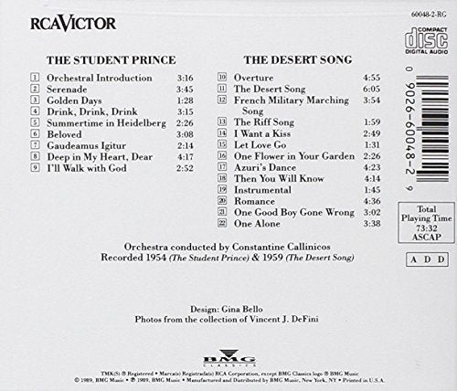 Mario Lanza Sings Songs From The Student Prince & The Desert Song / Romberg