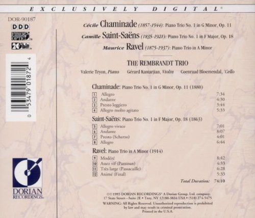 Piano Trios By Ravel Chaminad