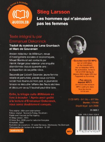 MILLENIUM T01 (MP3) : LES HOMMES QUI N'AIMAIENT PAS LES FEMMES