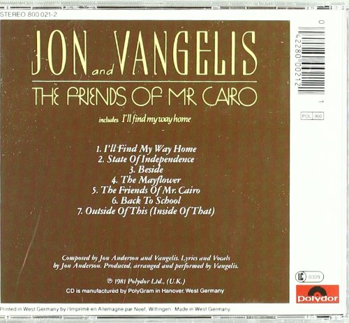 Jon & Vangelis / Friends Of Mr Cairo - CD (Used)