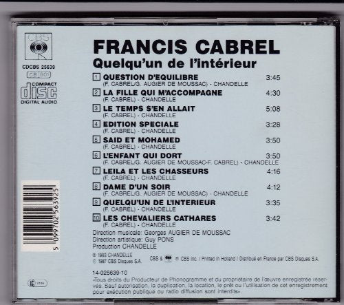Francis Cabrel / Quelqu'un De L'Intérieur - CD (Used)
