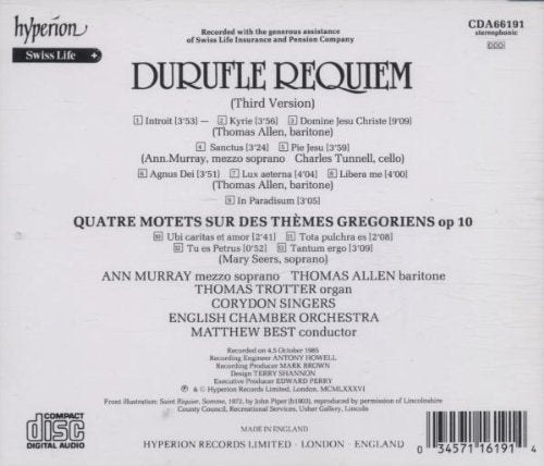 Duruflé, English Chamber Orchestra, Matthew Best / Requiem & Four Motets - CD (Used)
