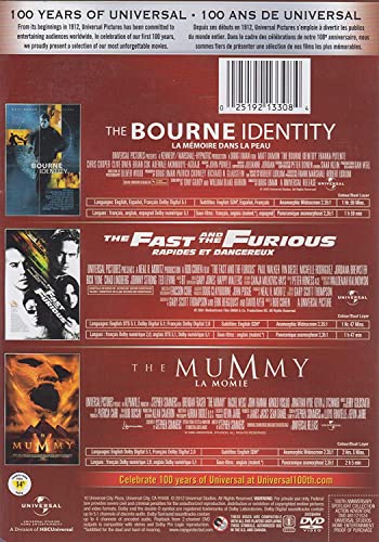 Action Adventure Spotlight Collection (The Bourne Identity / The Fast and the Furious / The Mummy) (Universal's 100th Anniversary Edition) - DVD (Used)