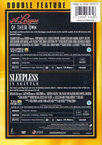 A League Of Their Own + Sleepless In Seattle (Double Feature) - DVD
