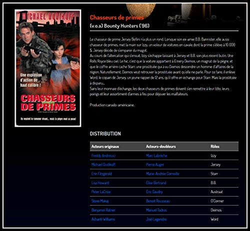 Bounty Hunters - Chasseurs de Primes (1996) / Bounty Hunters 2 - Chasseurs de Primes 2 (1997) 2 Films (English/French) Doublé au Québec (Cover Bilingue)