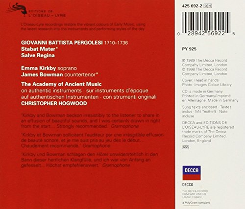 Pergolesi: Stabat Mater, Salve Regina- CD (Used)
