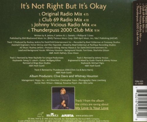 Whitney Houston / It's Not Right But It's Okay : The Dance Mixes - CD (Used)
