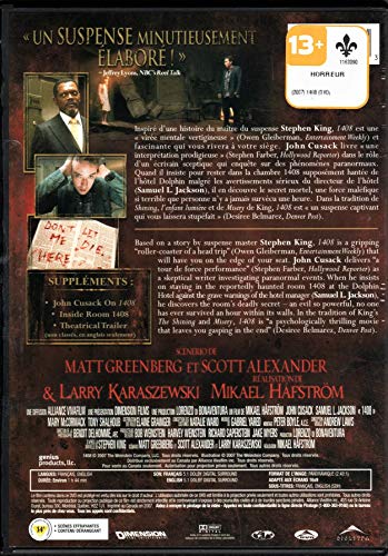 Stephen King's : 1408 (English/French) 2007 (Widescreen) Doublé au Québec (Cover Bilingue)