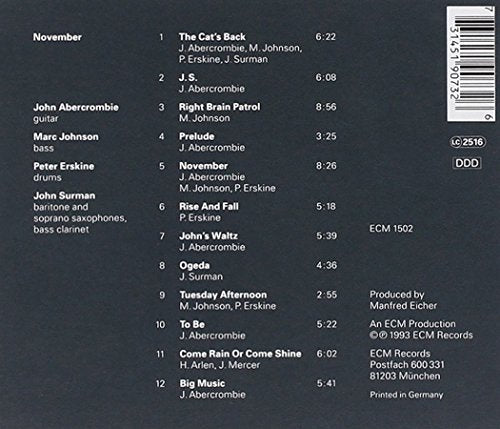 Abercrombie, Johnson, Erskine & Surman / November - CD (Used)