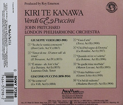 Kiri Te Kanawa / Verdi And Puccini - CD (Used)