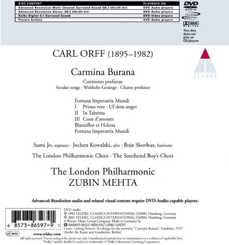 Carmina Burana (Dvd-A) (DVD Audio)
