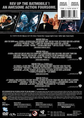 Batman Collection: 4 Film Favorites (Batman 1989 / Batman Returns / Batman Forever / Batman & Robin) - DVD (USed)
