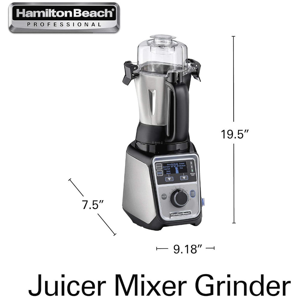HAMILTON BEACH PROFESSIONAL 58770 2.2 HP 120V Mixer Grinder and Juicer - Refurbished with Home Essentials warranty