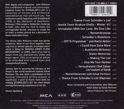 Soundtrack / Schindler's List - CD (Used)