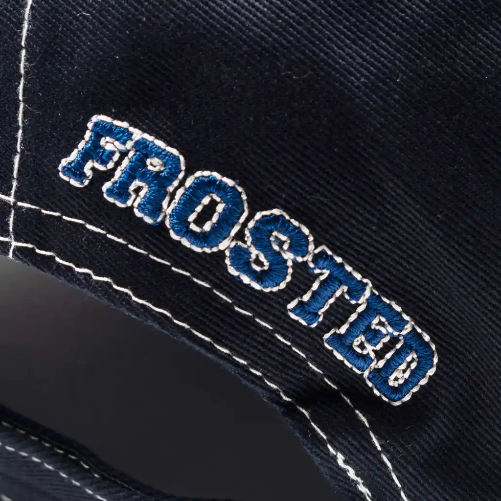 Frosted Skateboards 'Embroidery' Strapback Cap - Navy/Beige