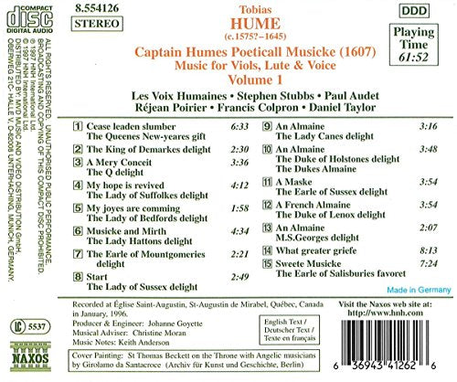 Captain Humes Poeticall Musicke Volume 1