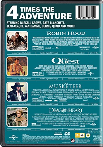 4 Movie Marathon: Ancient Adventures Collection (Robin Hood / The Quest / The Musketeer / Dragonheart) - DVD (Used)