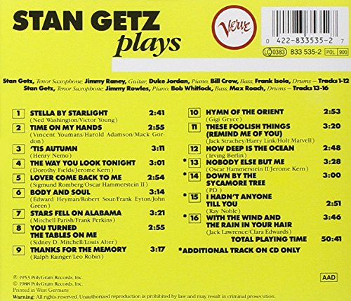 Stan Getz / Stan Getz Plays - CD (Used)