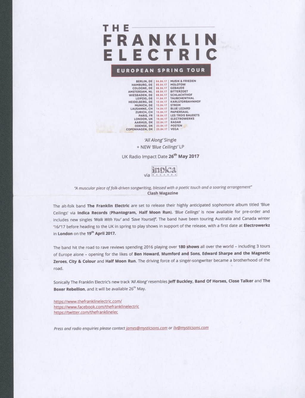 The Franklin Electric / Blue Ceilings - CD (Used)