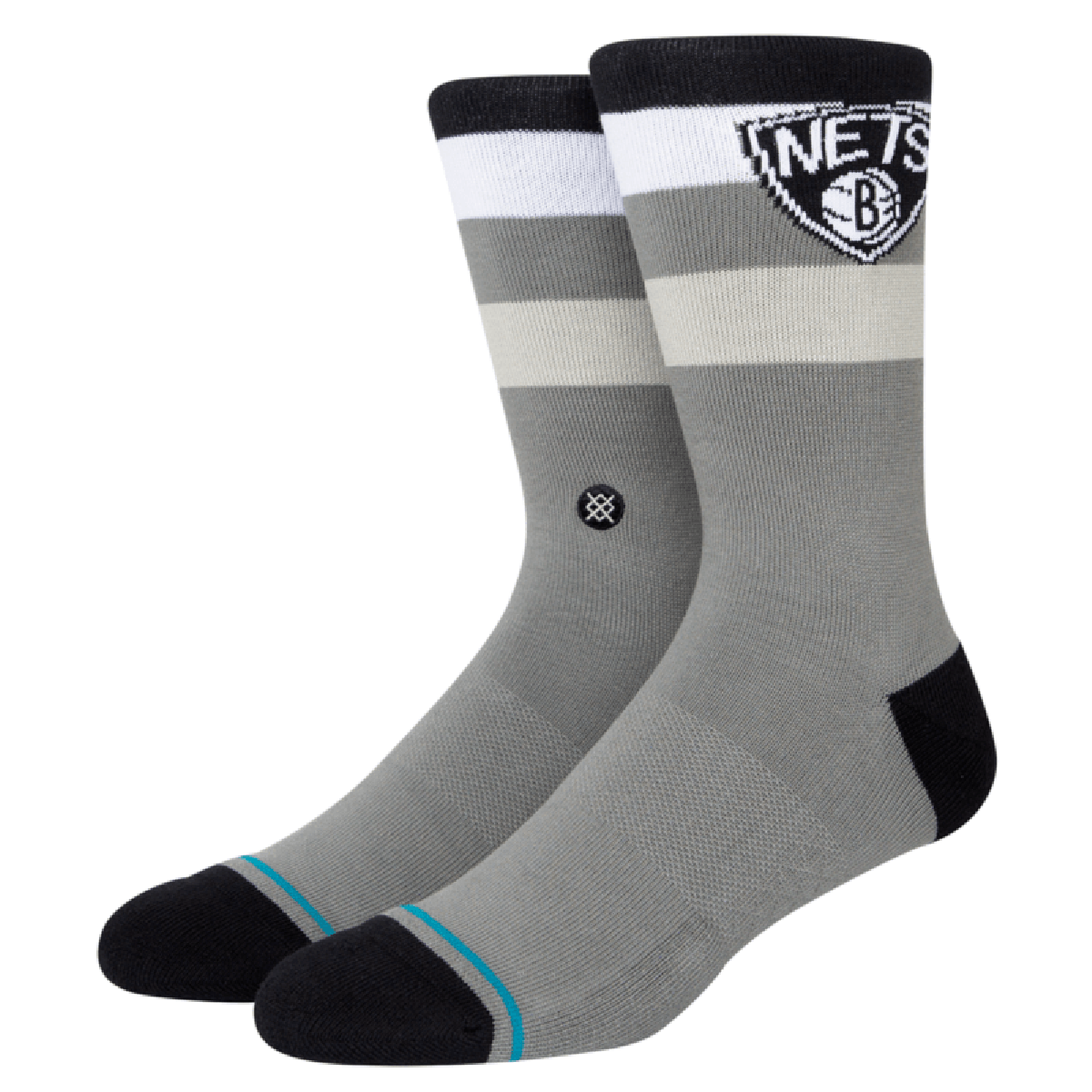 Stance x NBA 'Brooklyn Nets Shortcut 2' Crew Socks - Grey/Black