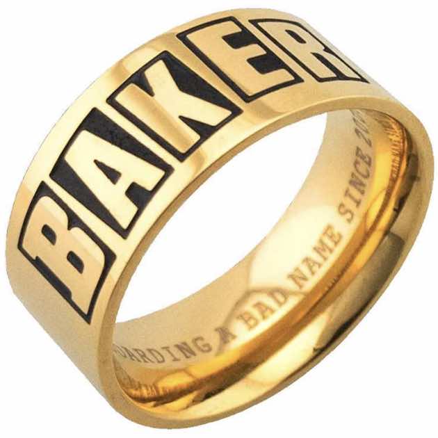 Baker 'Brand Logo' Gold Ring