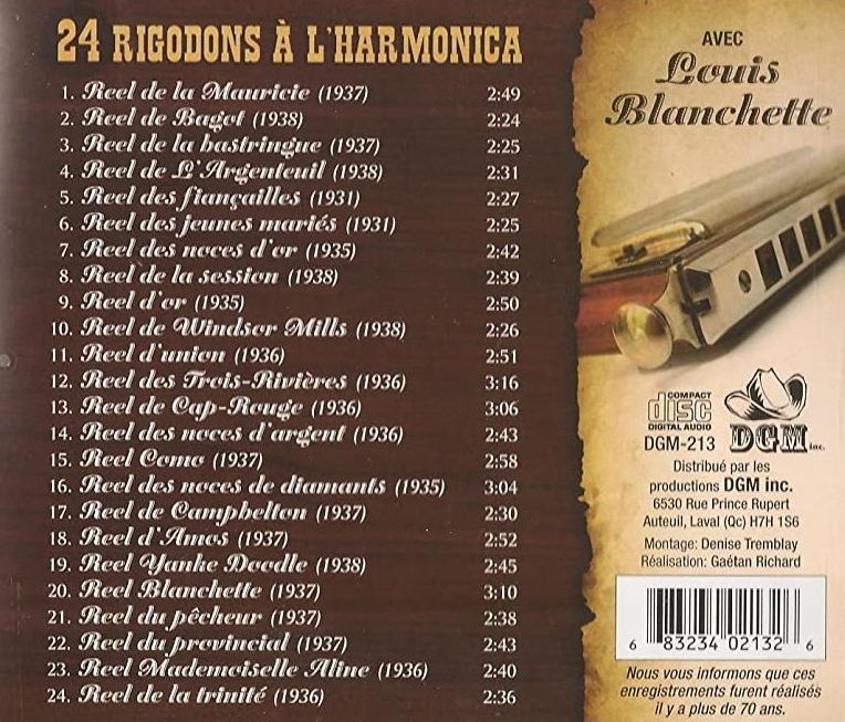 Louis Blanchette / 24 Rigodons à l'harmonica - CD