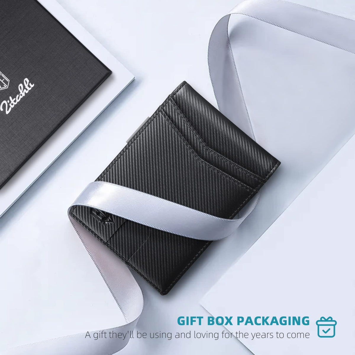 Zitahli Slim RFID Wallets for Men, Money Clip Bifold Leather Wallet Minimalist Mens Wallet with ID Window and 12 Card Slots Gift Box đ All In One Marketplace Canada