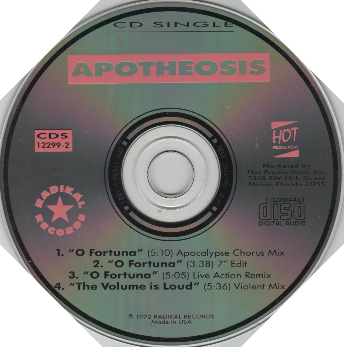 Apotheosis / O Fortuna - CD (Used)