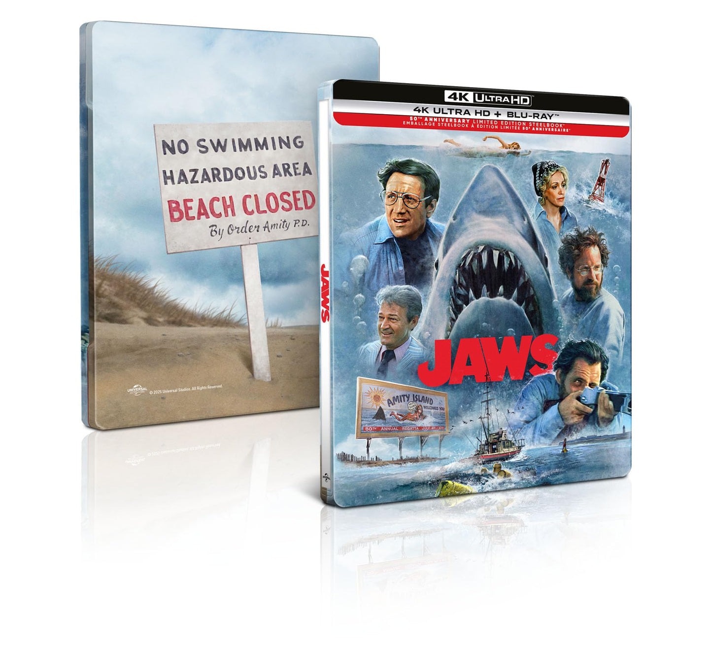 Jaws: 50th Anniversary Limited Edition Steelbook - 4K/Blu-Ray